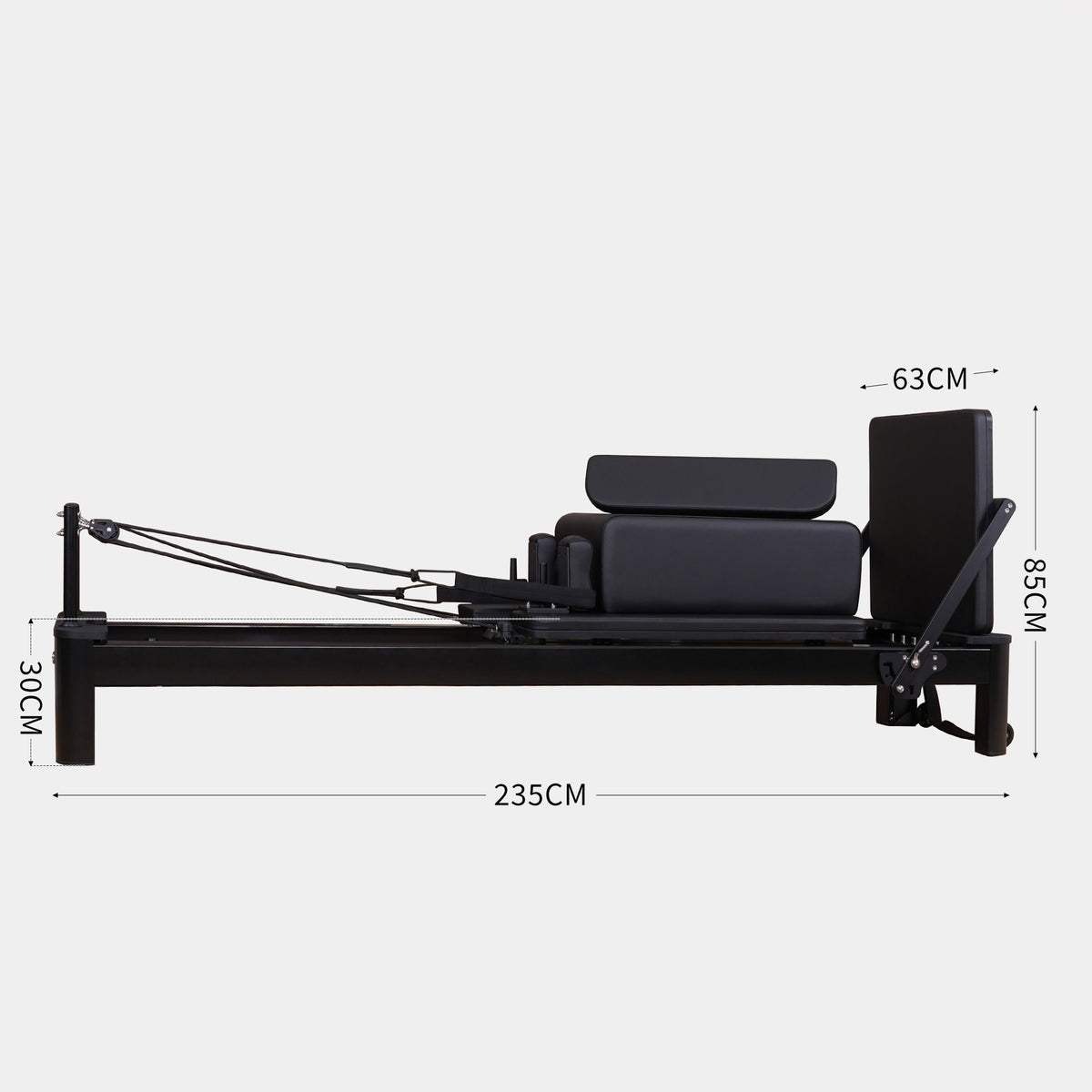 Black Aluminum Pilates Reformer