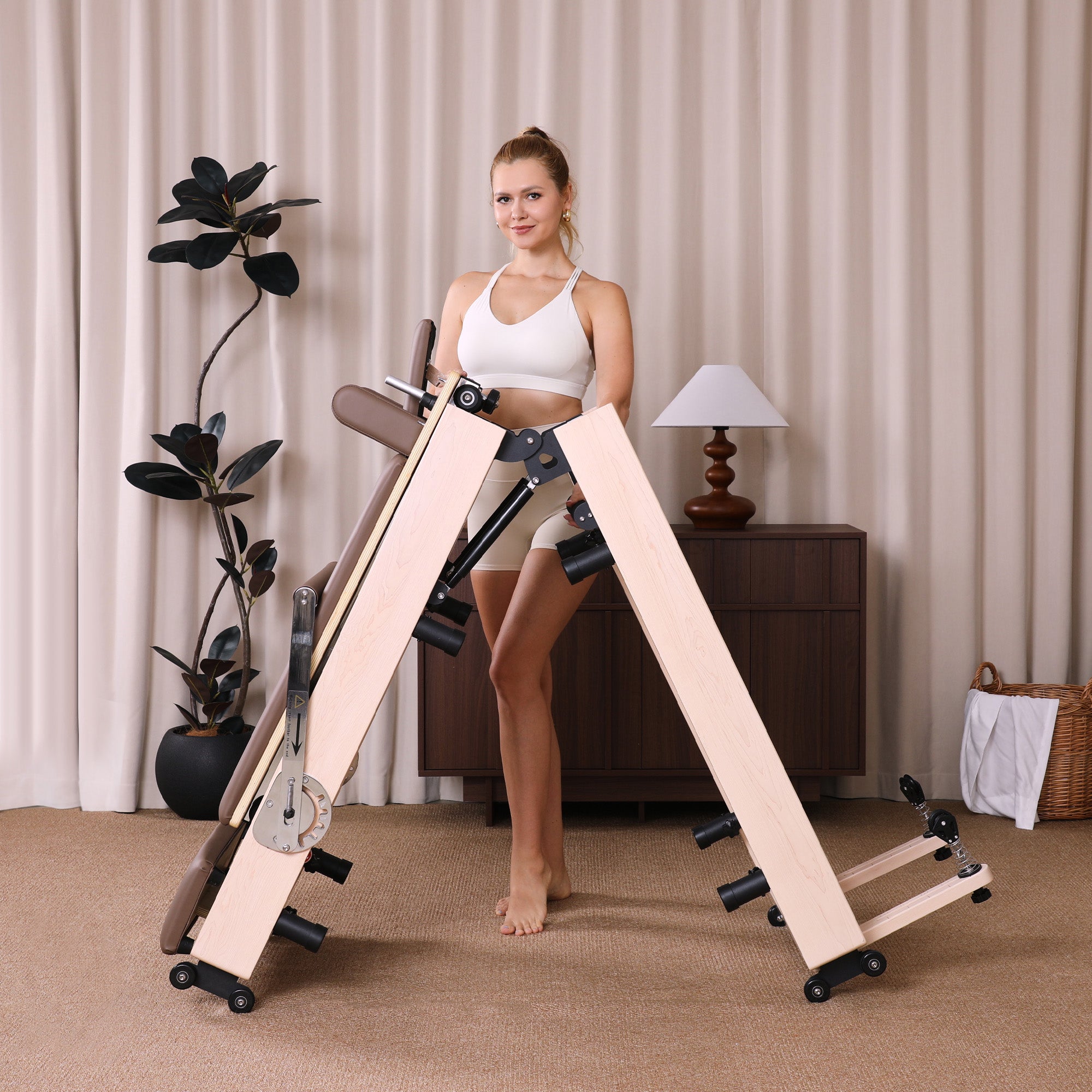 BR Maple Foldable Pilates Reformer – Studio-Level Foldable Reformer