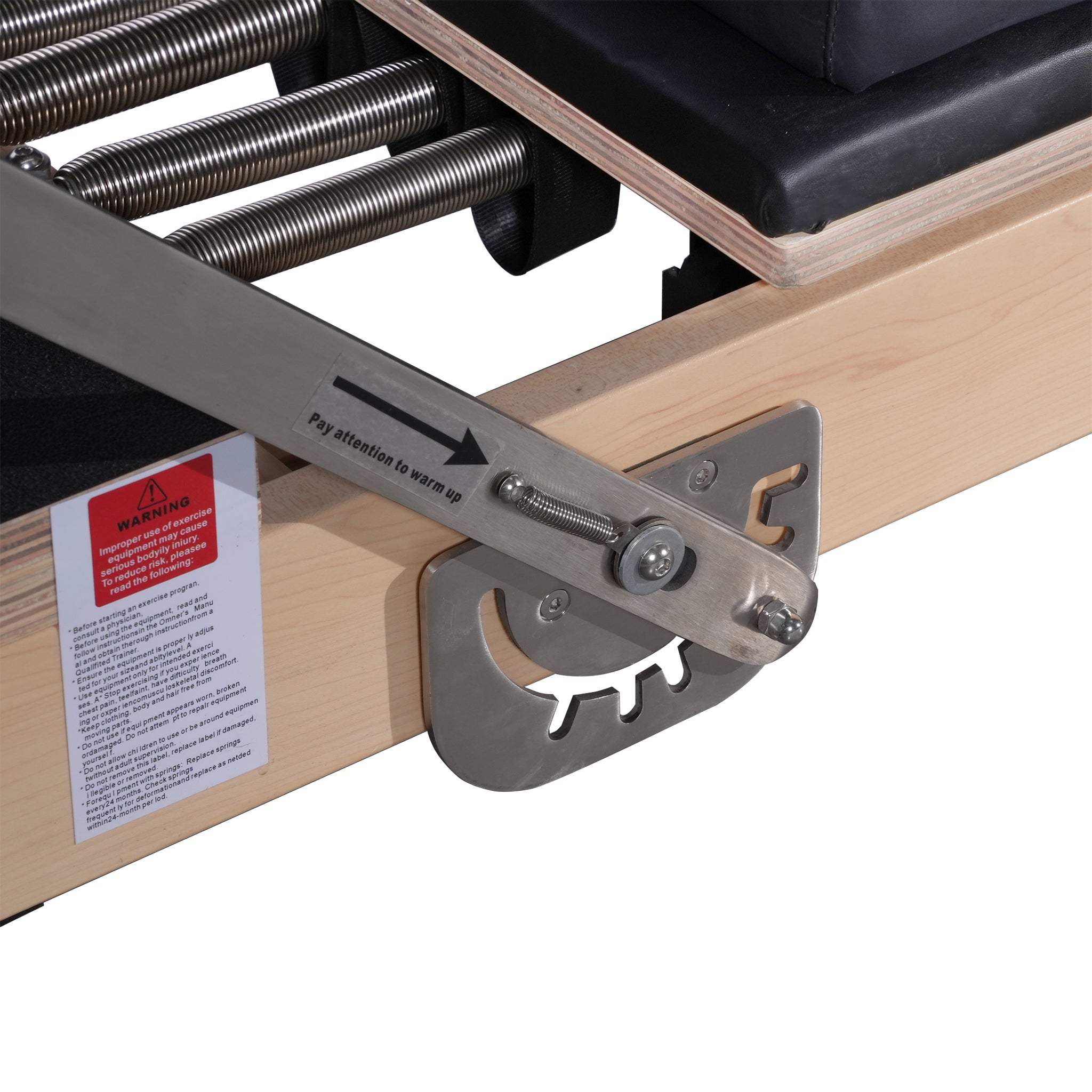 Foldable Maple Pilates Reformer with Adjustable Legs