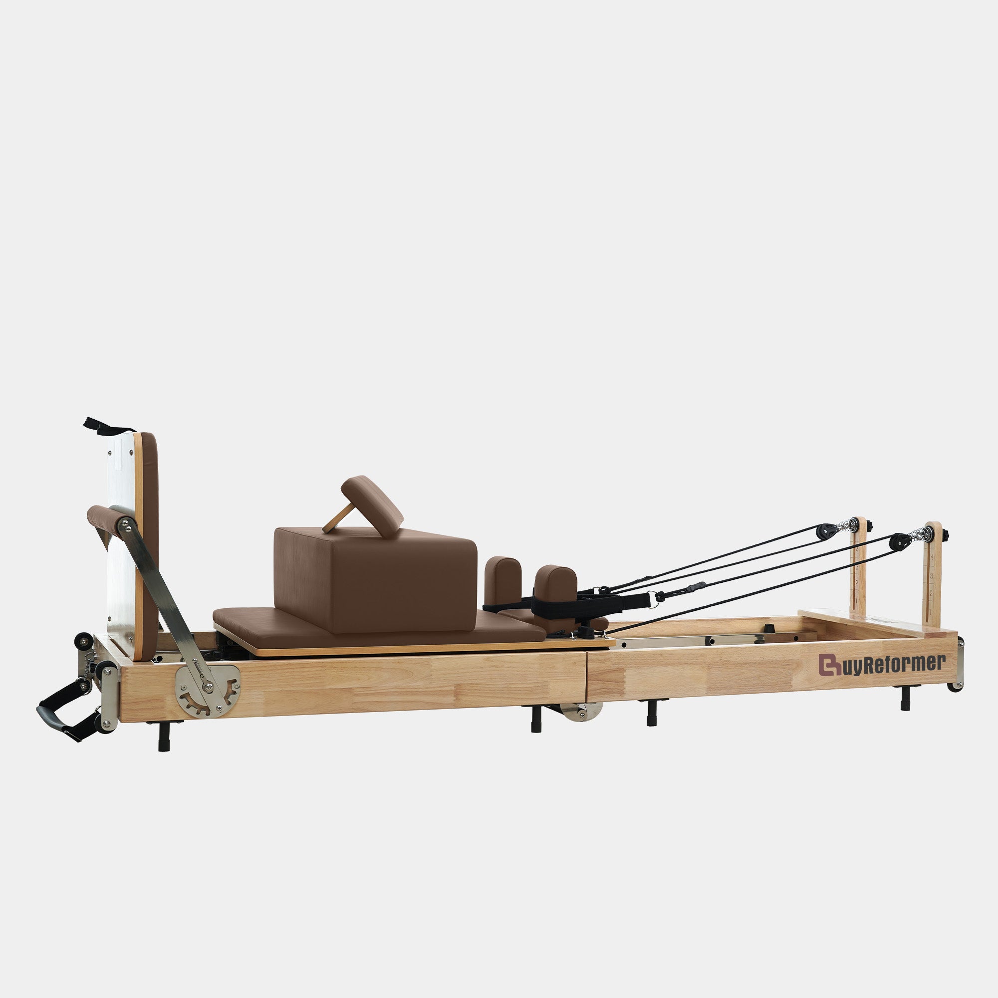 Solid Wood Foldable Pilates Reformer – Space-Saving
