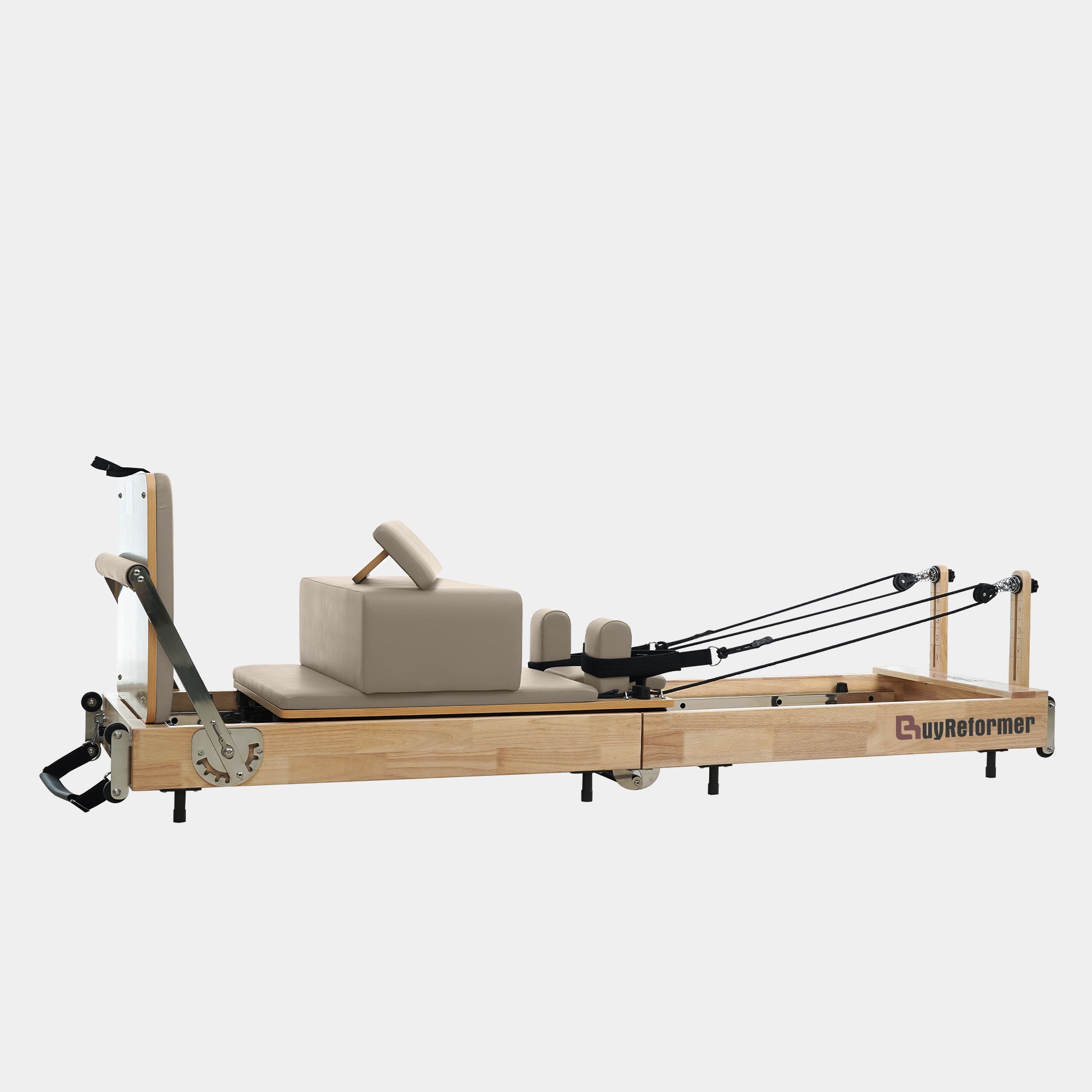Solid Wood Foldable Pilates Reformer – Space-Saving