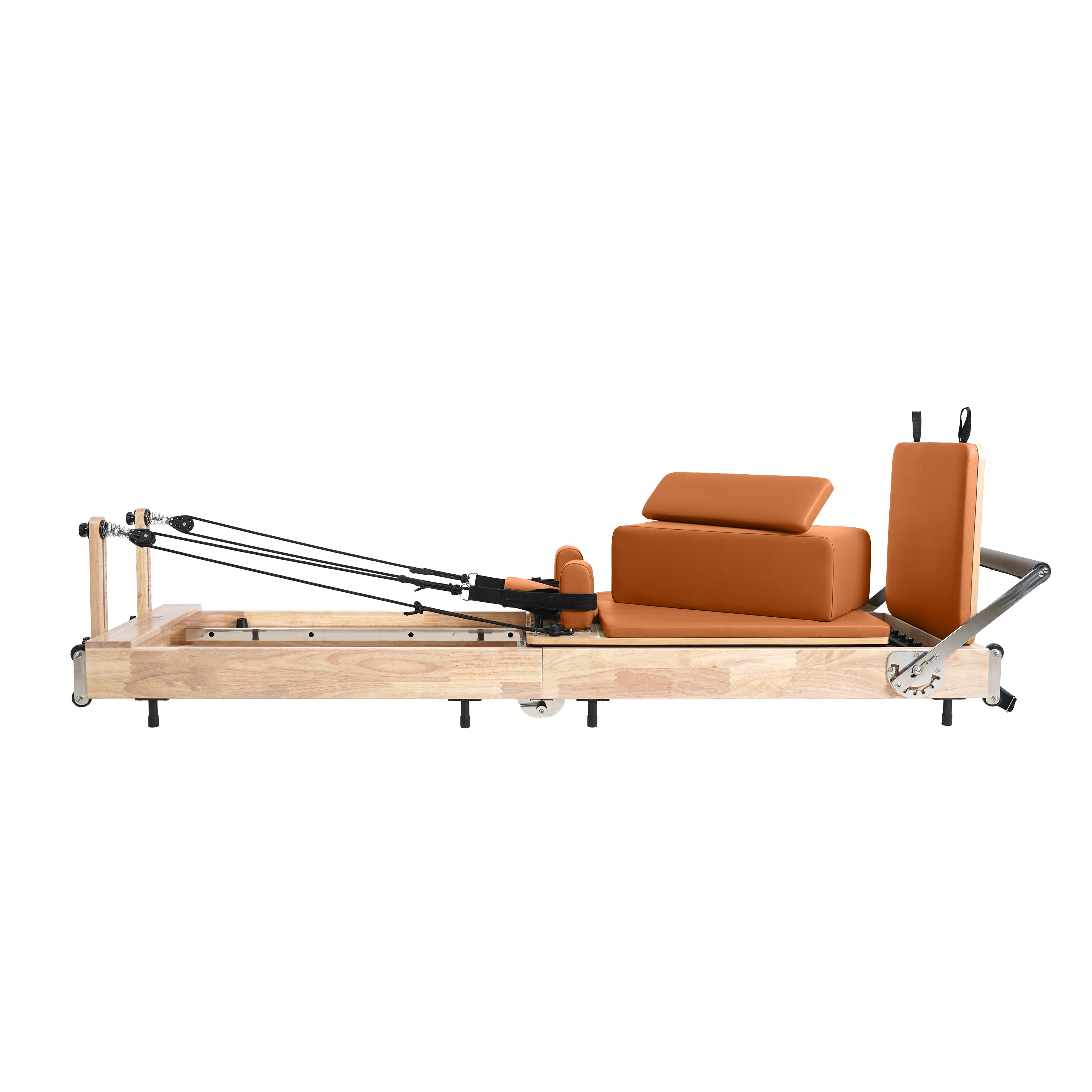 Oak Foldable Pilates Reformer – Space-Saving,