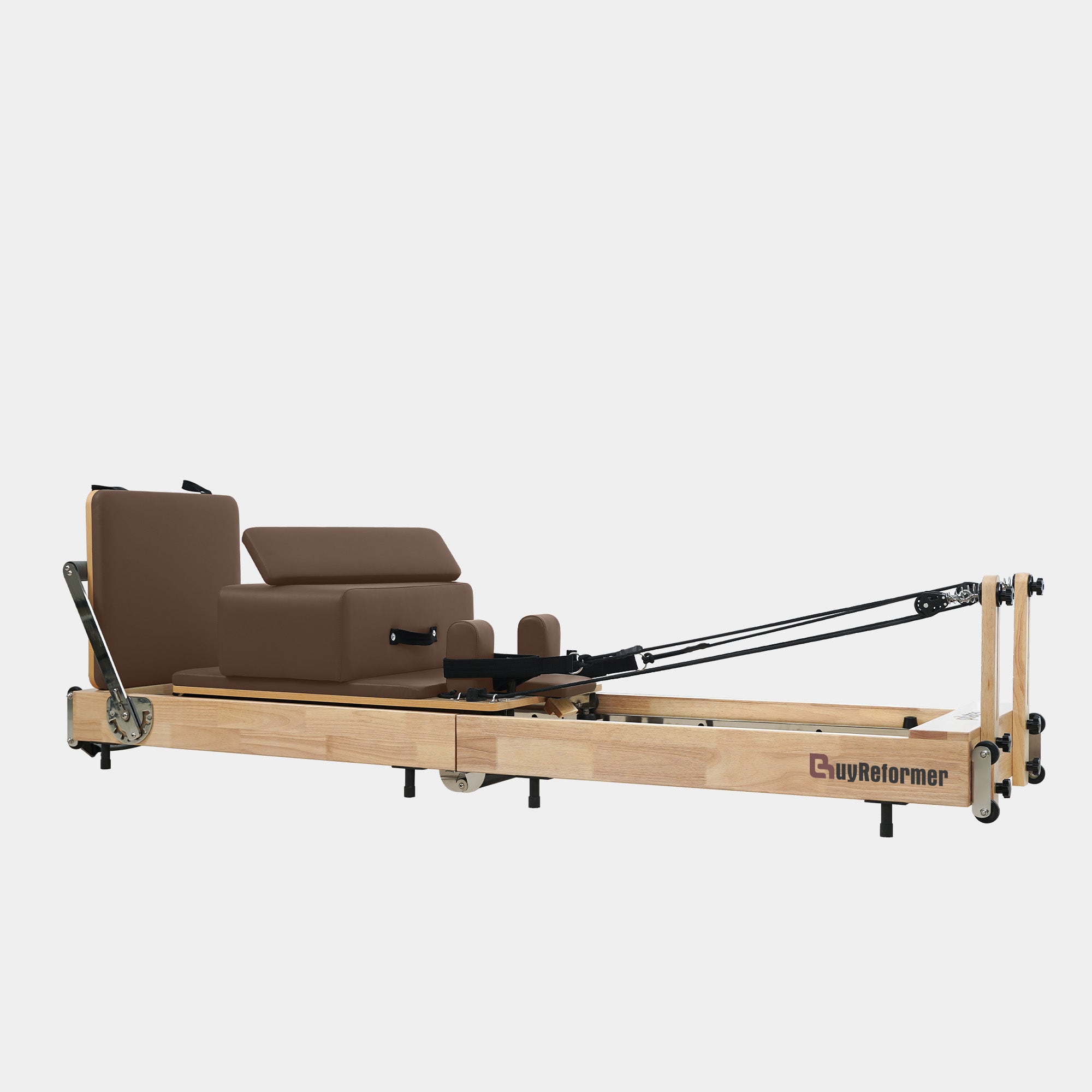 Solid Wood Foldable Pilates Reformer – Space-Saving
