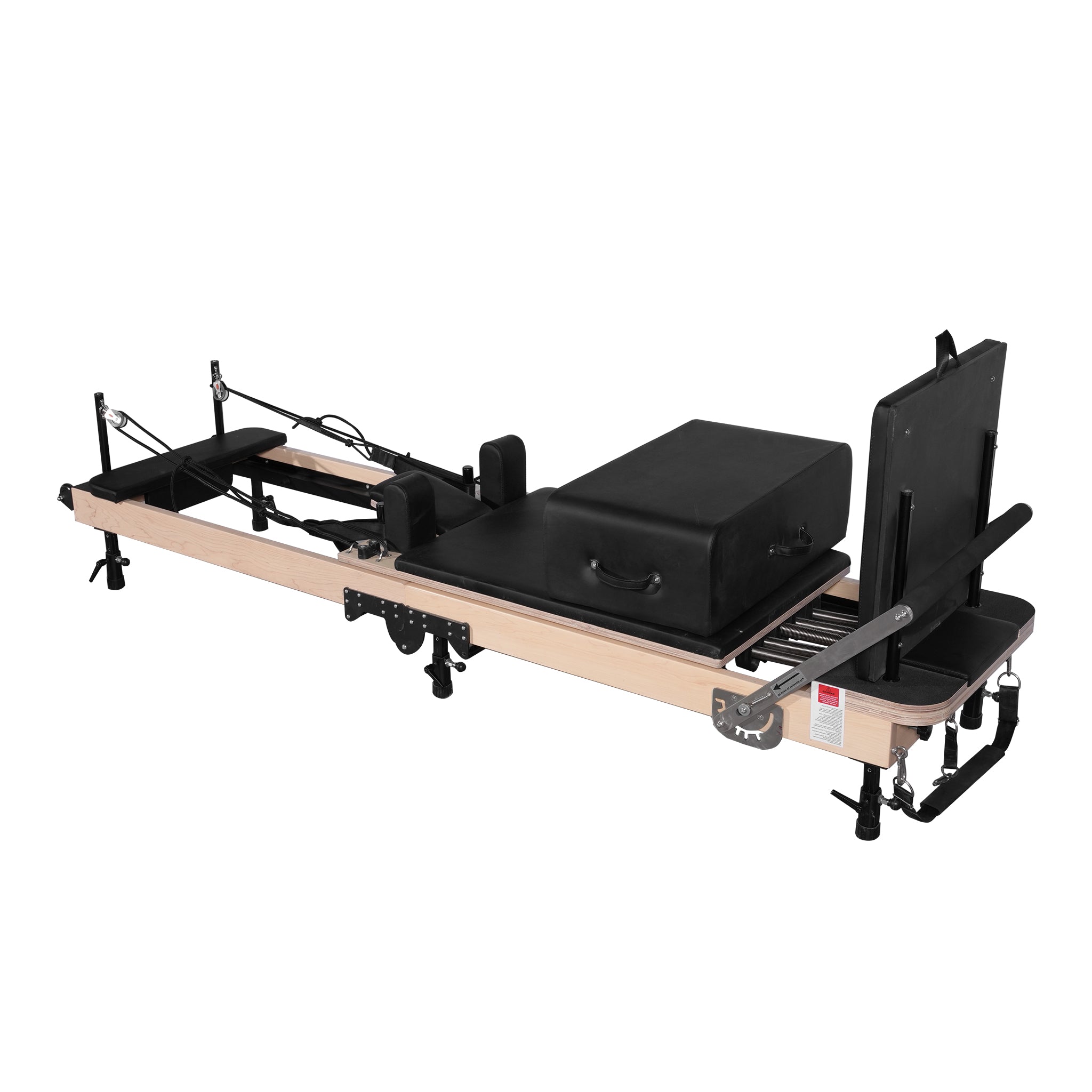 Foldable Maple Pilates Reformer with Adjustable Legs