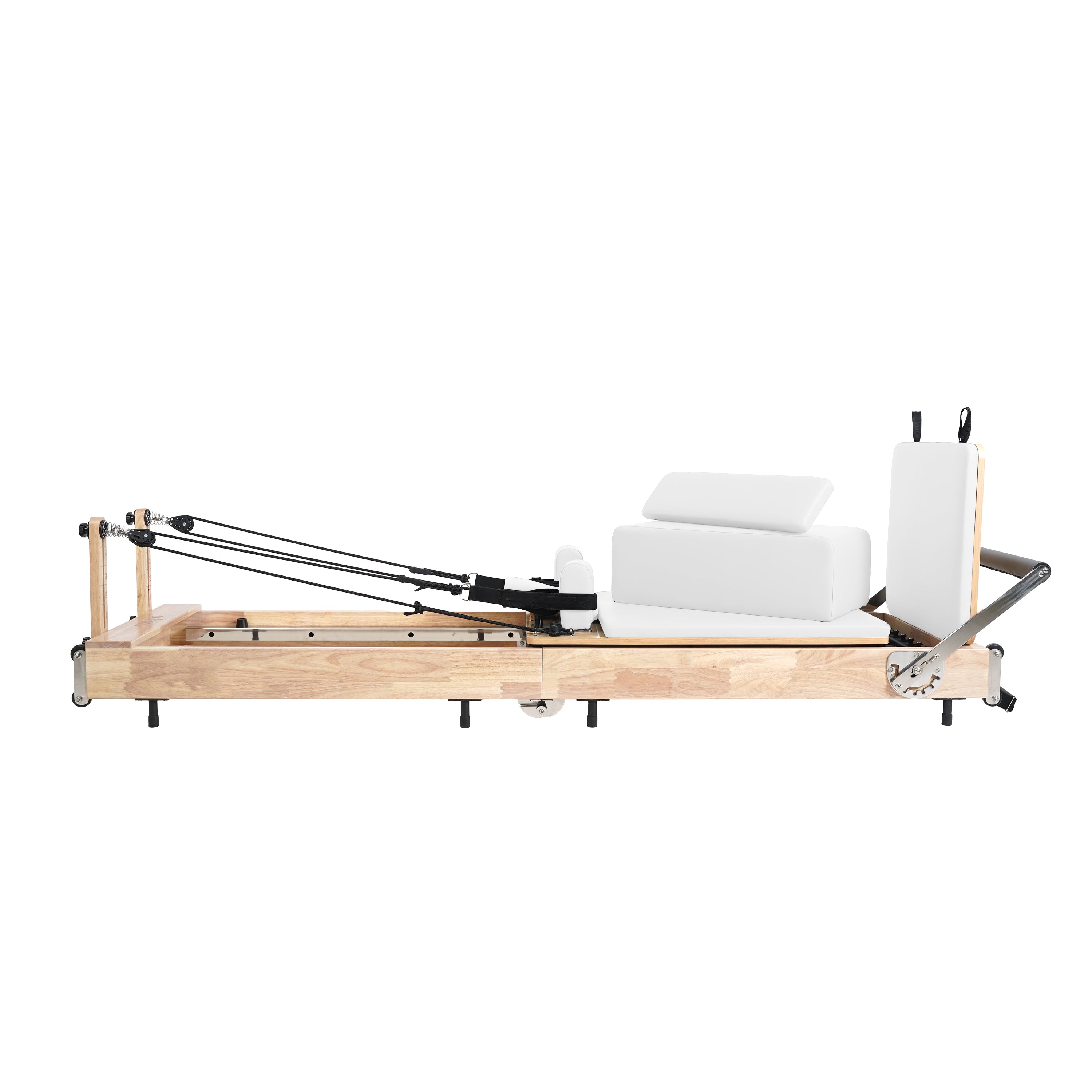 Oak Foldable Pilates Reformer – Space-Saving,