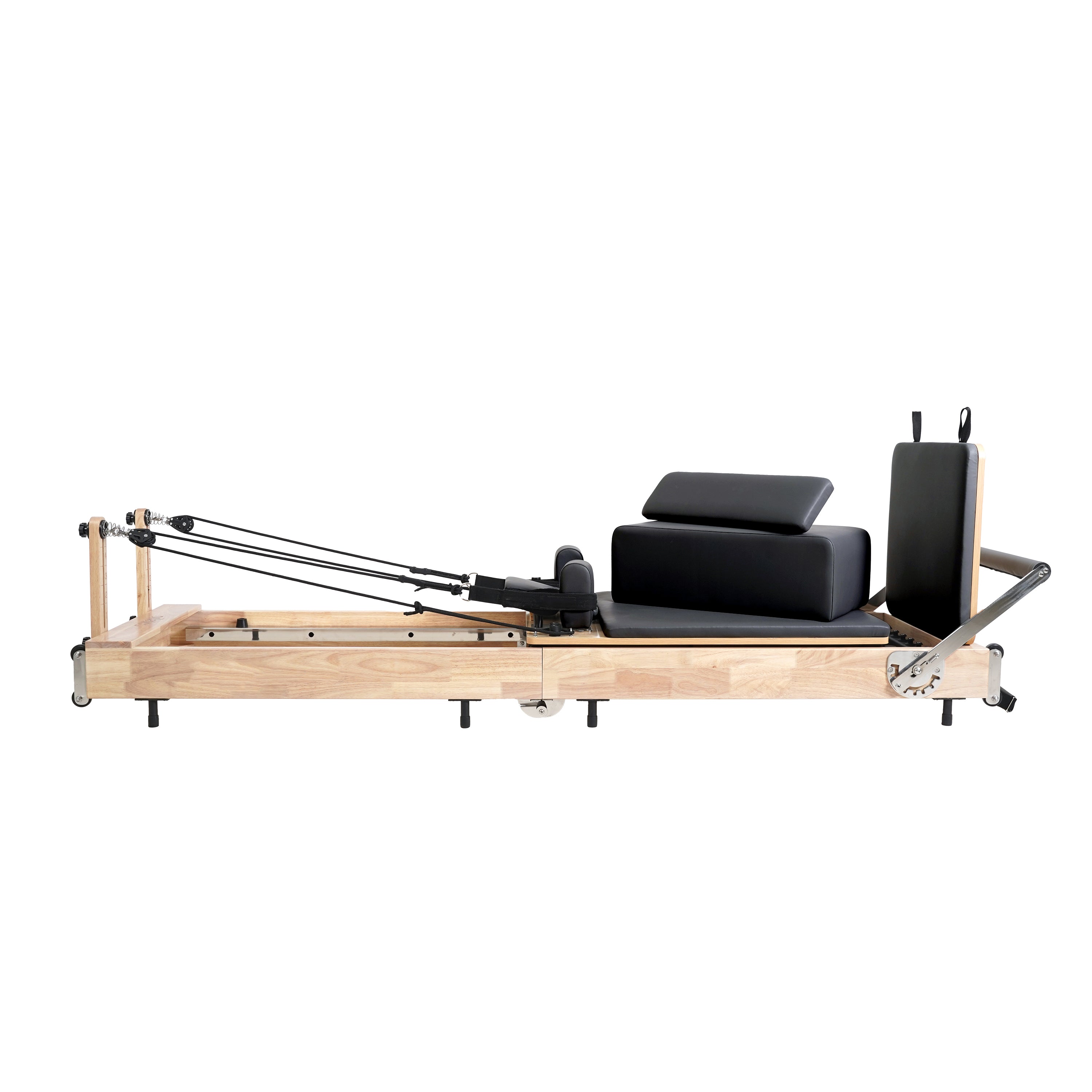 Oak Foldable Pilates Reformer – Space-Saving,
