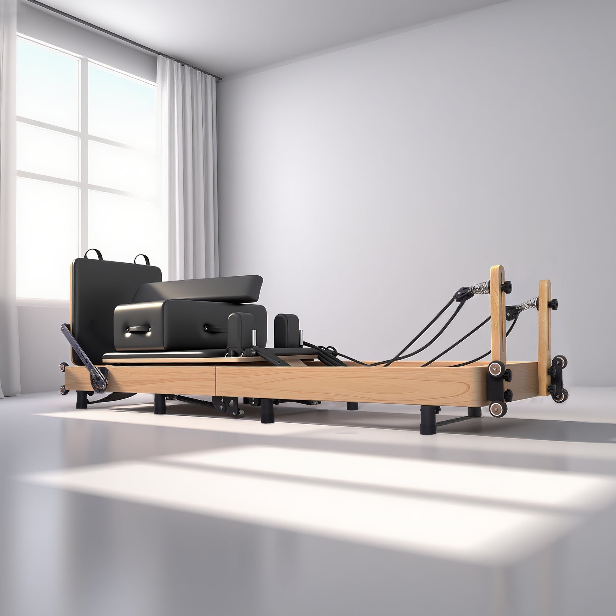 BR Oak Foldable Pilates Reformer – Studio-Level Foldable Reformer