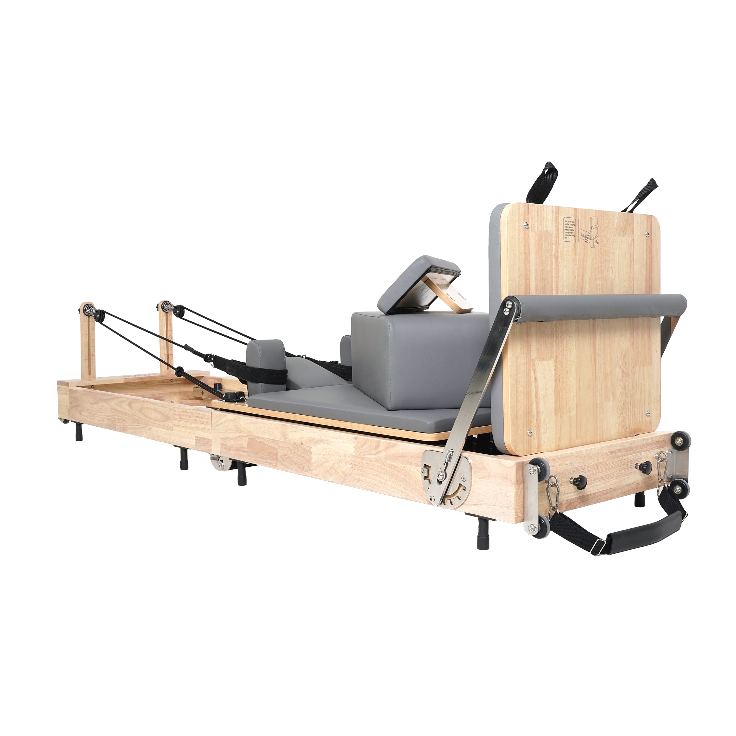Oak Foldable Pilates Reformer – Space-Saving,