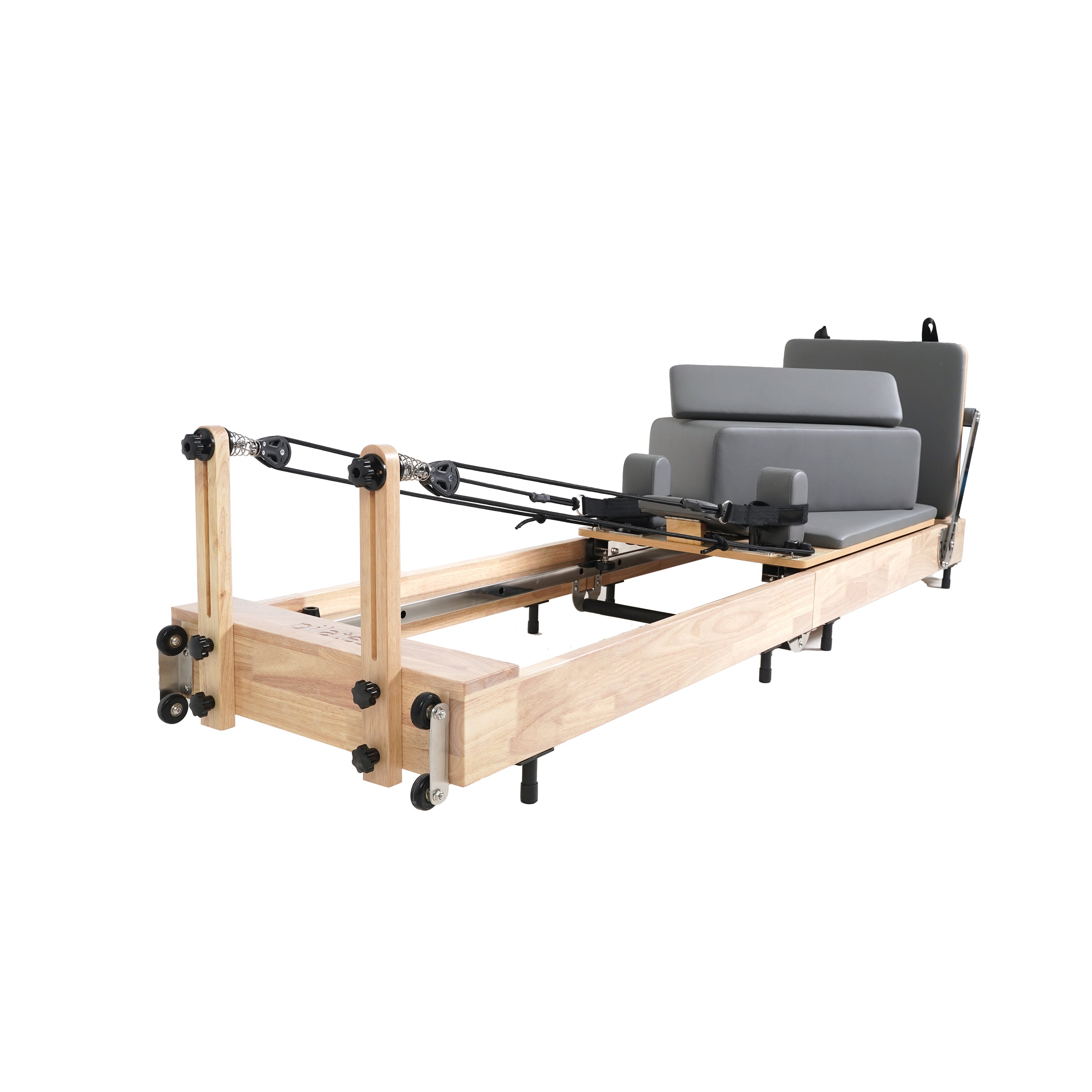 Oak Foldable Pilates Reformer – Space-Saving,