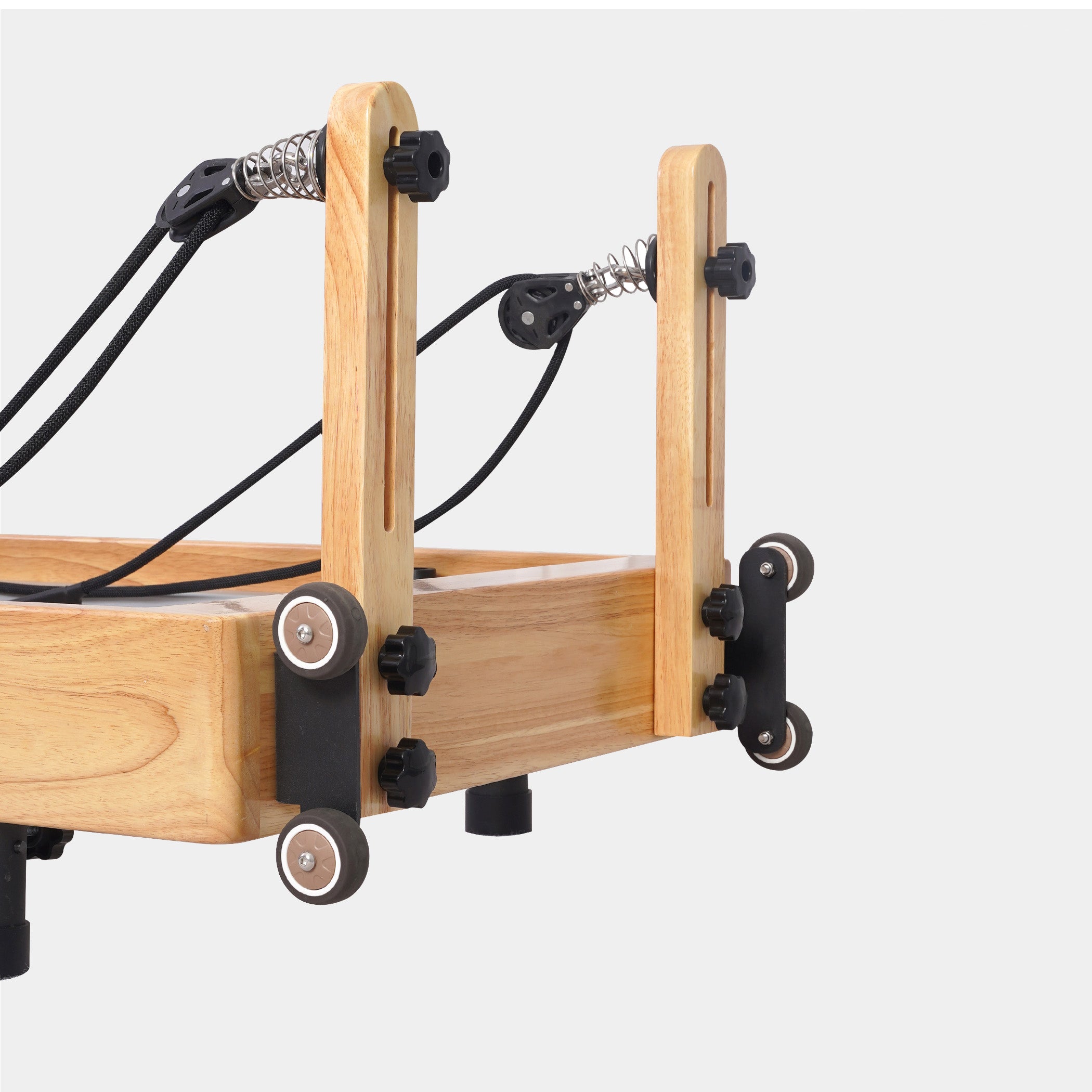 BR Oak Foldable Pilates Reformer – Studio-Level Foldable Reformer Latte Tone