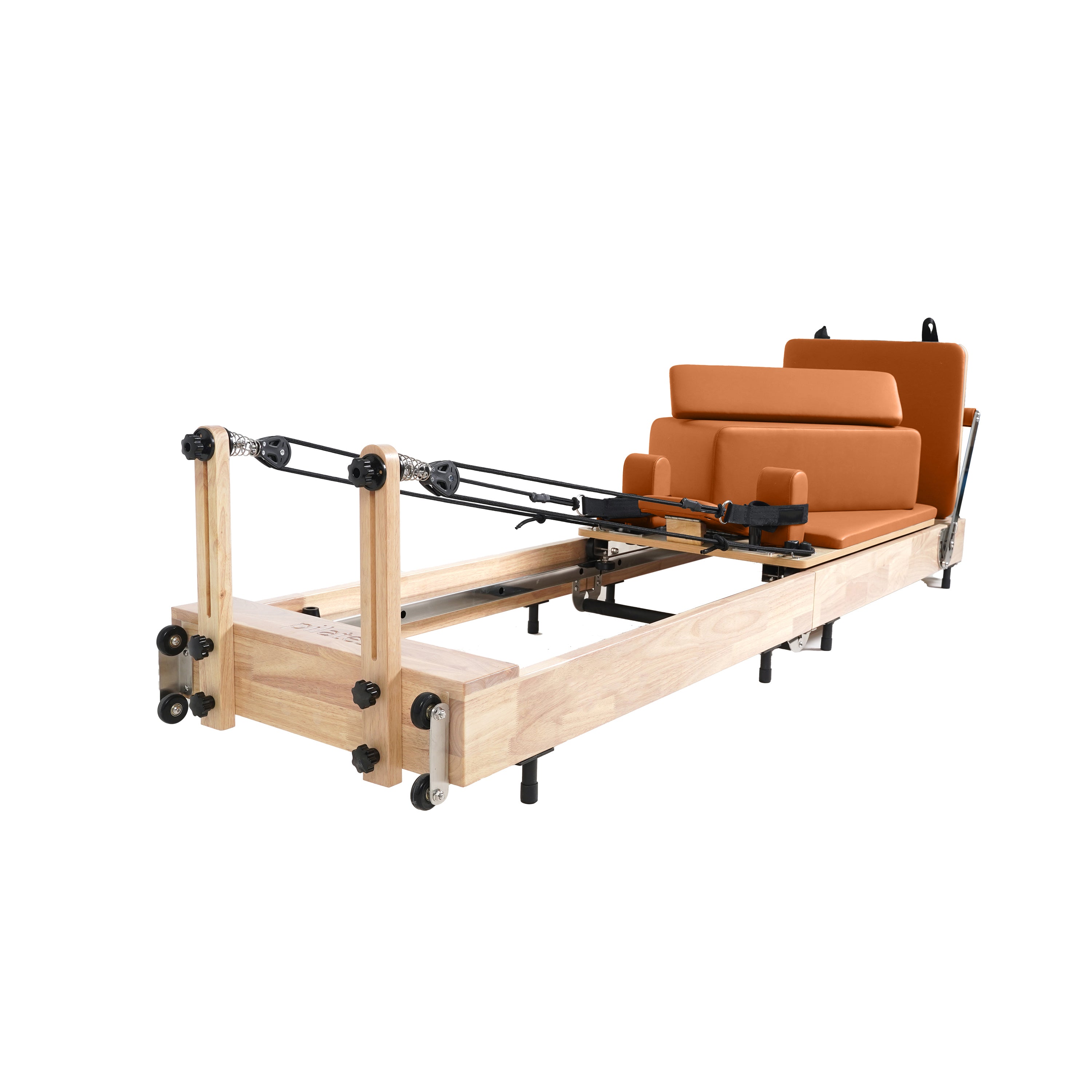 Oak Foldable Pilates Reformer – Space-Saving,