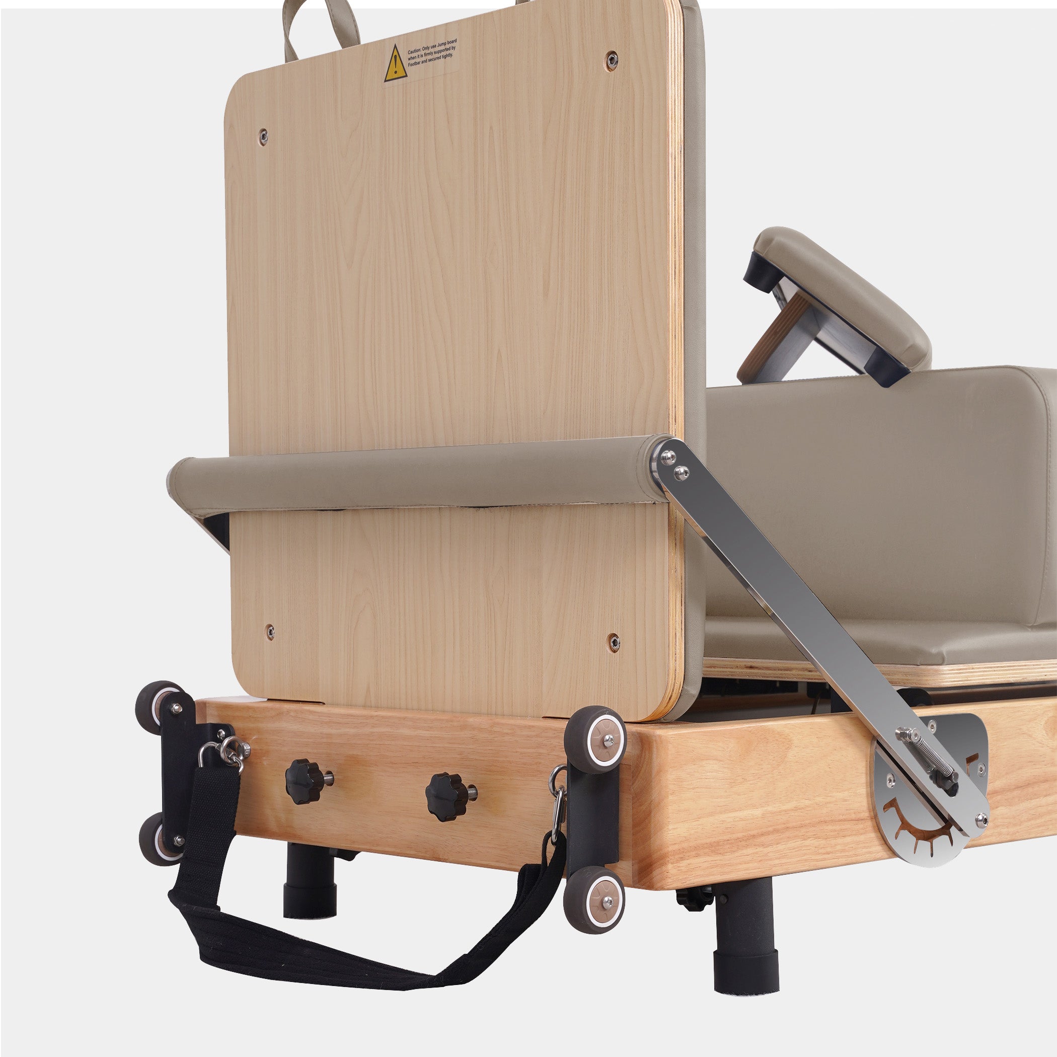 BR Oak Foldable Pilates Reformer – Studio-Level Foldable Reformer Latte Tone