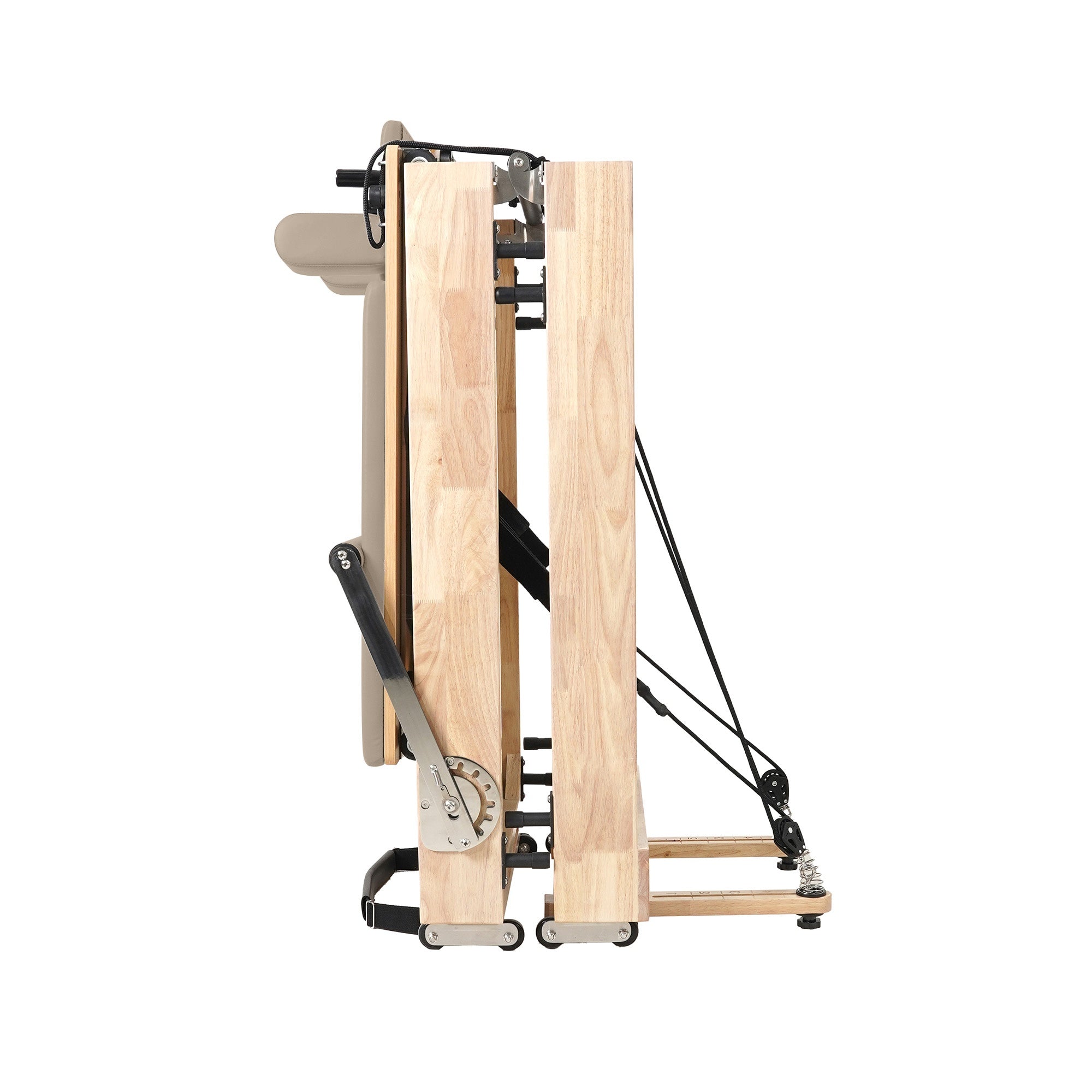 Oak Foldable Pilates Reformer – Space-Saving
