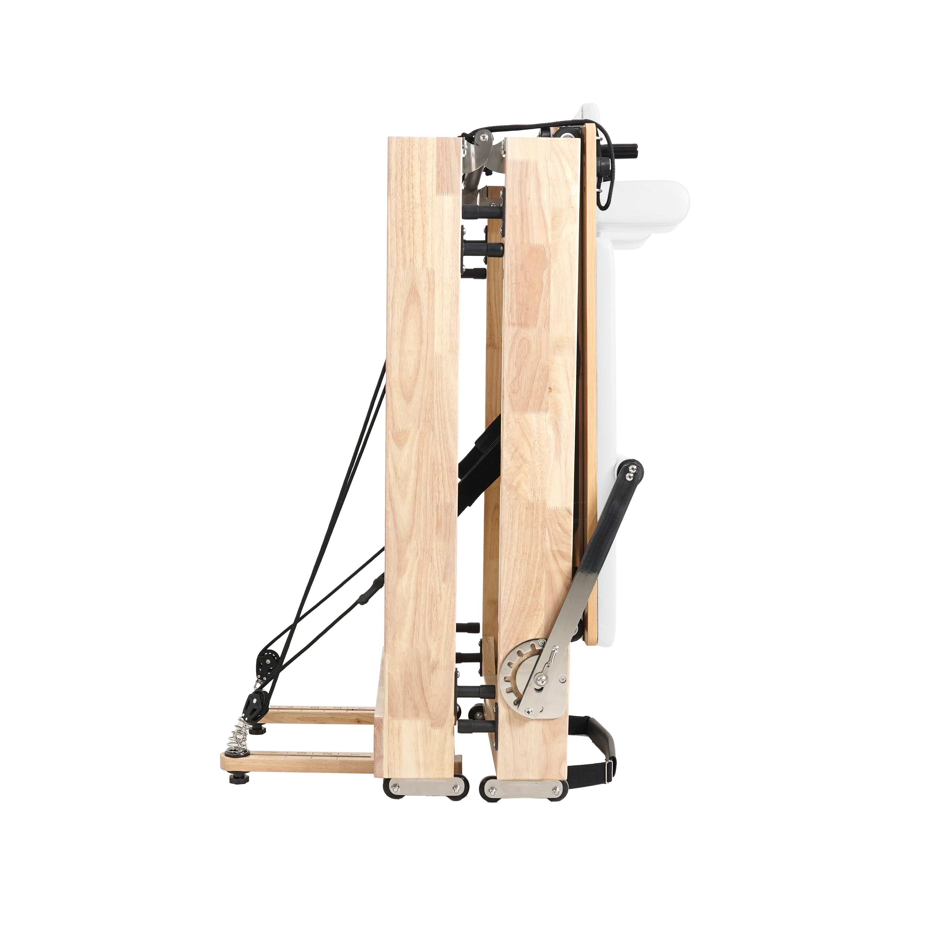 Oak Foldable Pilates Reformer – Space-Saving,