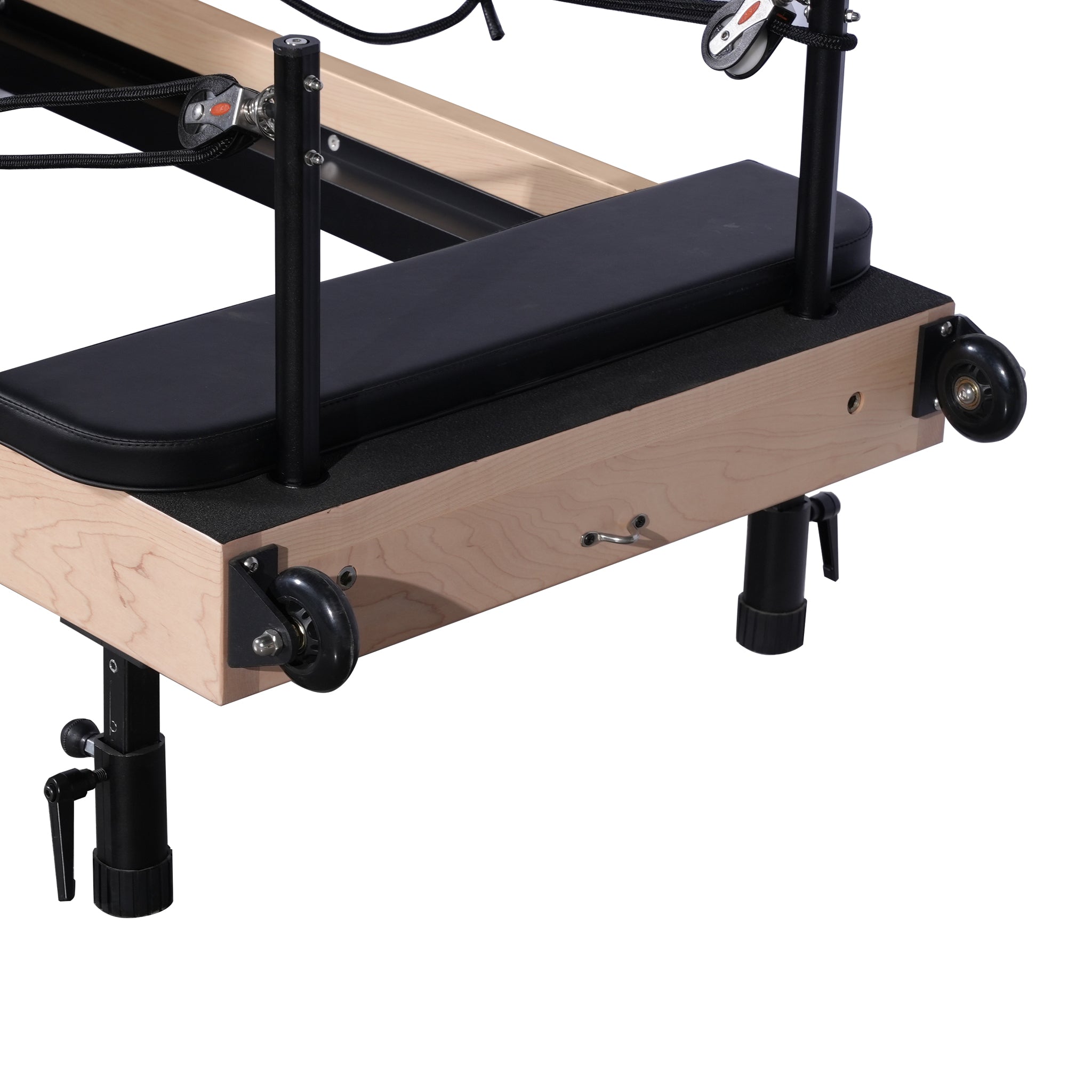 Foldable Maple Pilates Reformer with Adjustable Legs