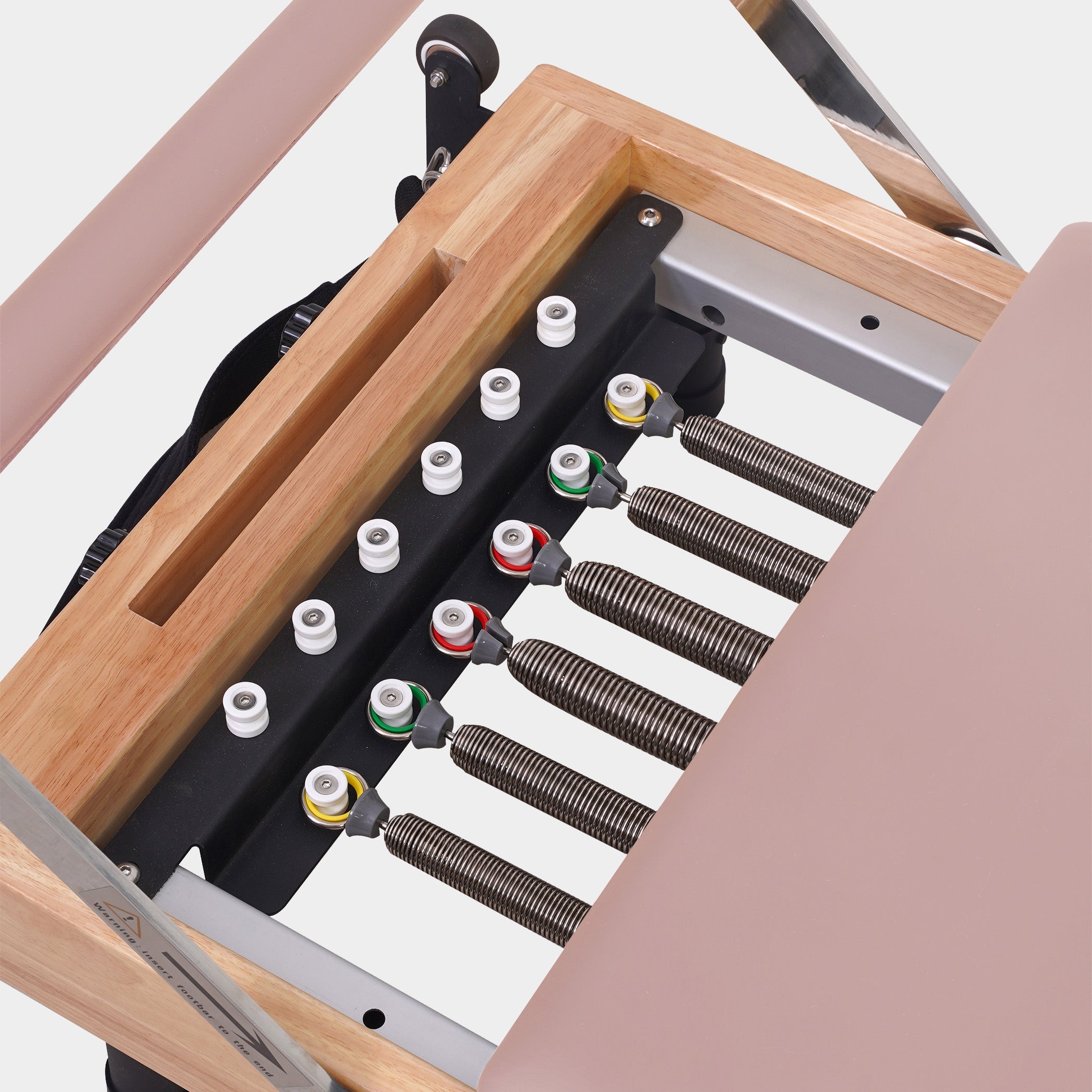 BR Oak Foldable Pilates Reformer – Studio-Level Foldable Reformer Pink