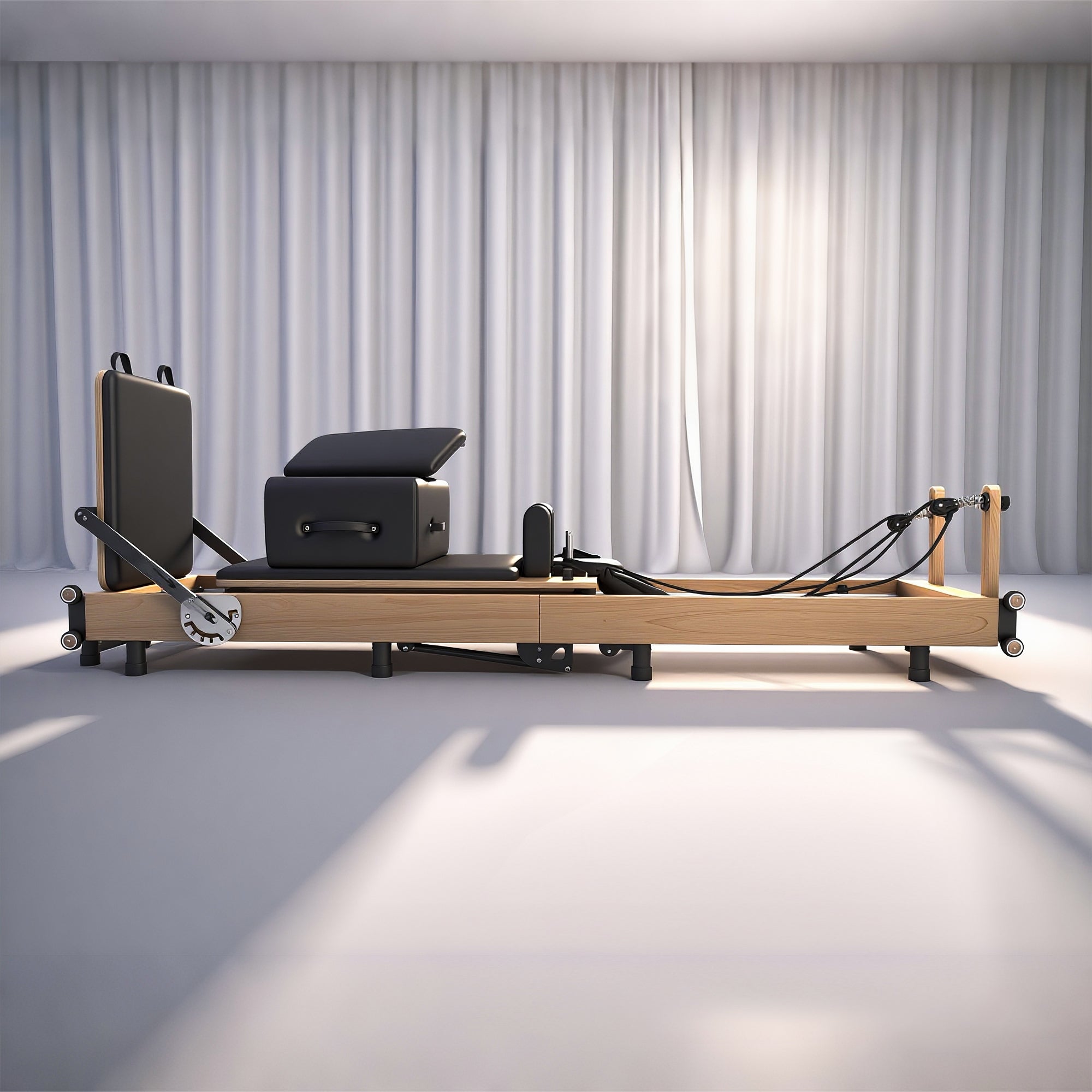BR Oak Foldable Pilates Reformer – Studio-Level Foldable Reformer