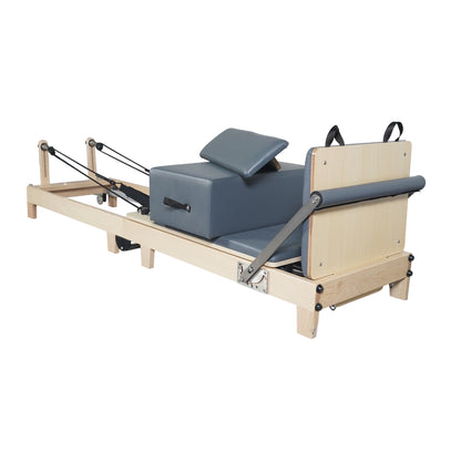 Foldable Maple Wood Pilates Reformer with Solid Wood Legs