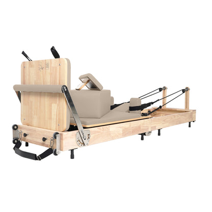 Oak Foldable Pilates Reformer – Space-Saving