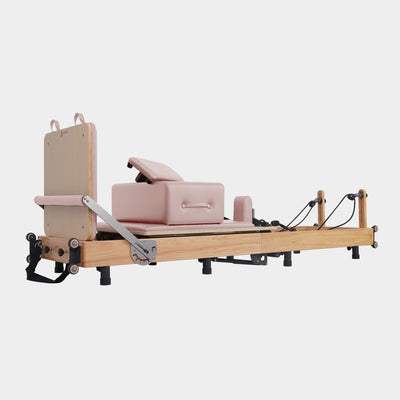 BR Oak Foldable Pilates Reformer – Studio-Level Foldable Reformer Pink