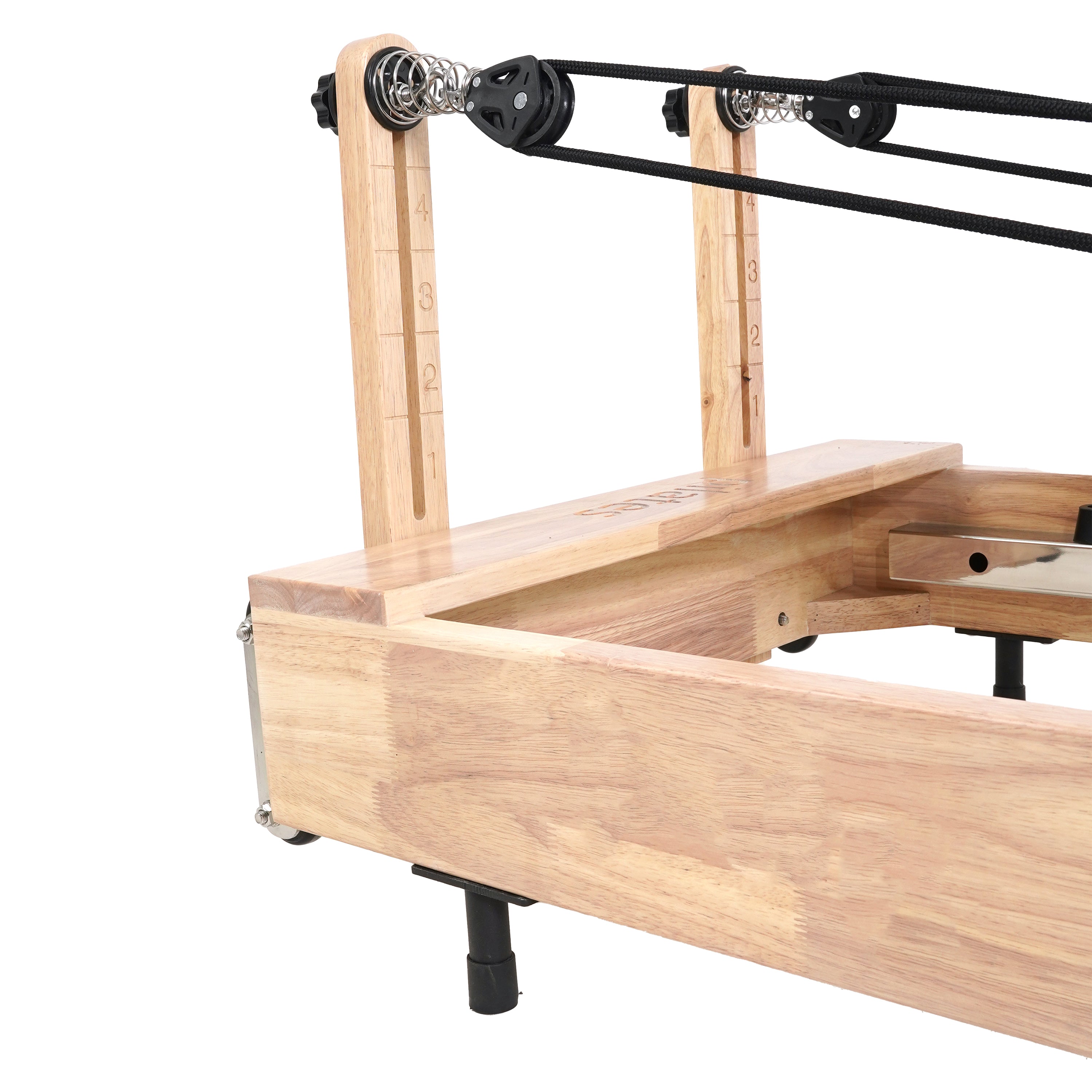 Oak Foldable Pilates Reformer – Space-Saving,