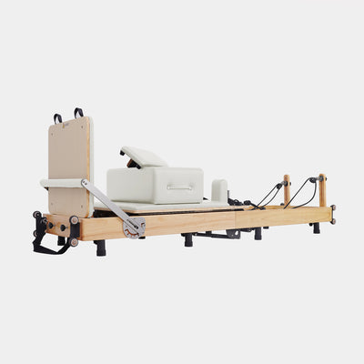 BR Oak Foldable Pilates Reformer – Studio-Level Foldable Reformer White