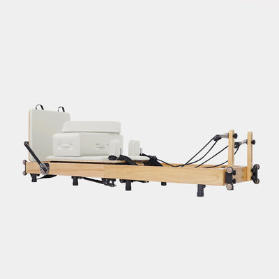 BR Oak Foldable Pilates Reformer – Studio-Level Foldable Reformer White