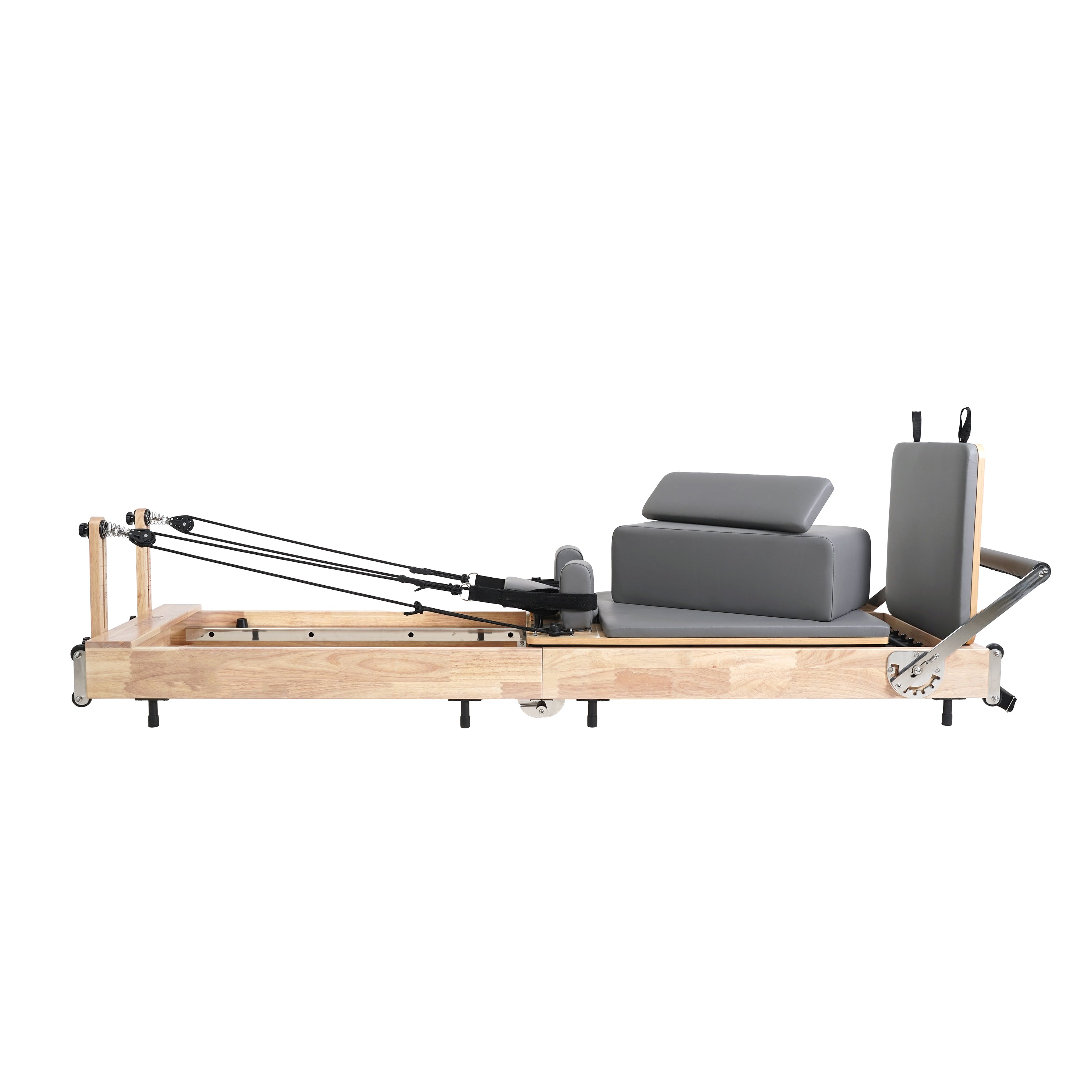 Oak Foldable Pilates Reformer – Space-Saving,