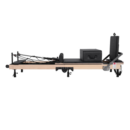 Foldable Maple Pilates Reformer with Adjustable Legs