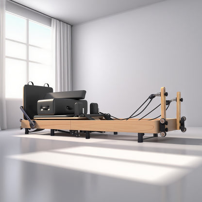 BR Oak Foldable Pilates Reformer – Studio-Level Foldable Reformer