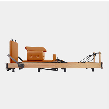 BR Oak Foldable Pilates Reformer – Studio-Level Foldable Reformer Orange