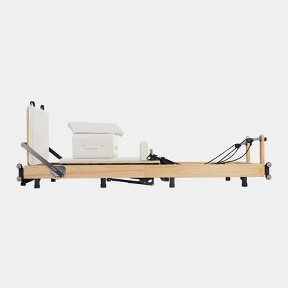 BR Oak Foldable Pilates Reformer – Studio-Level Foldable Reformer White