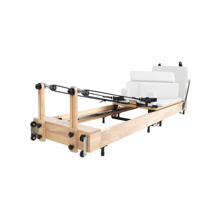 Oak Foldable Pilates Reformer – Space-Saving,