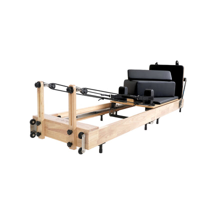 Oak Foldable Pilates Reformer – Space-Saving,