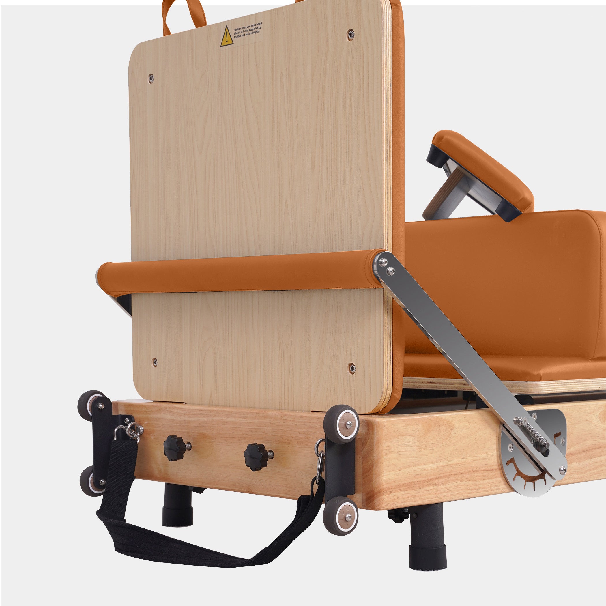 BR Oak Foldable Pilates Reformer – Studio-Level Foldable Reformer Orange