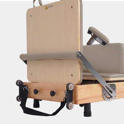 BR Oak Foldable Pilates Reformer – Studio-Level Foldable Reformer Latte Tone