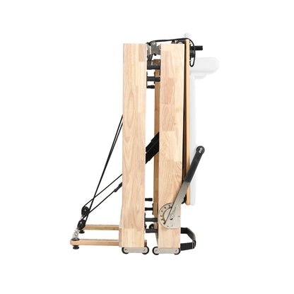Oak Foldable Pilates Reformer – Space-Saving,