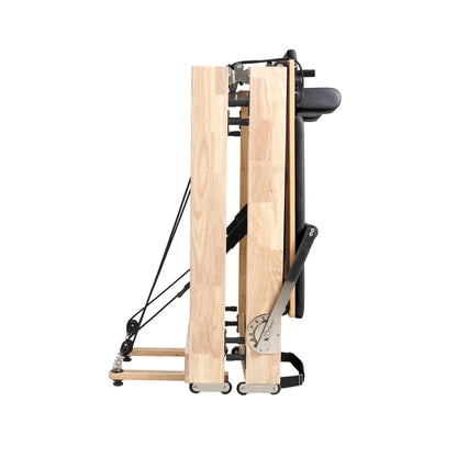 Oak Foldable Pilates Reformer – Space-Saving,