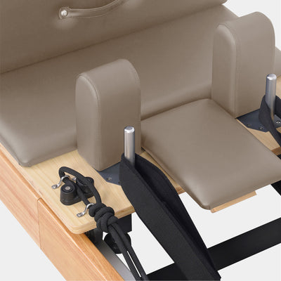 BR Oak Foldable Pilates Reformer – Studio-Level Foldable Reformer Latte Tone