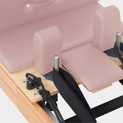 BR Oak Foldable Pilates Reformer – Studio-Level Foldable Reformer Pink