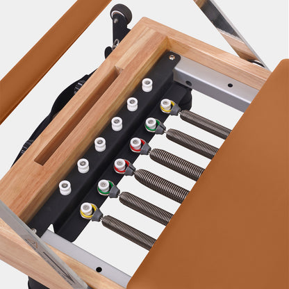 BR Oak Foldable Pilates Reformer – Studio-Level Foldable Reformer Orange