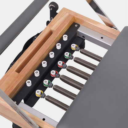 BR Oak Foldable Pilates Reformer – Studio-Level Foldable Reformer Grey